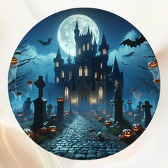 Halloween Pumpkin Castle Round Backdrop - Layoris