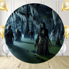 Horrible Zombie Halloween Round Backdrop - Layoris