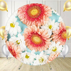 Blooming Flowers Lady Circle Backdrop - Layoris