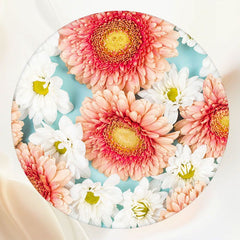 Blooming Flowers Lady Circle Backdrop - Layoris