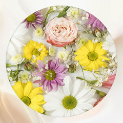 Elegant Blooming Flowers Circle Backdrop - Layoris