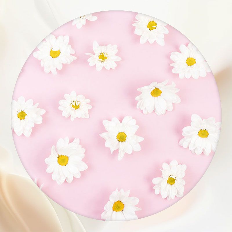White Flower Pink Circle Backdrop - Layoris
