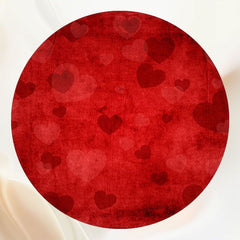 Retro Crimson Love Valentines Round Backdrop - Layoris
