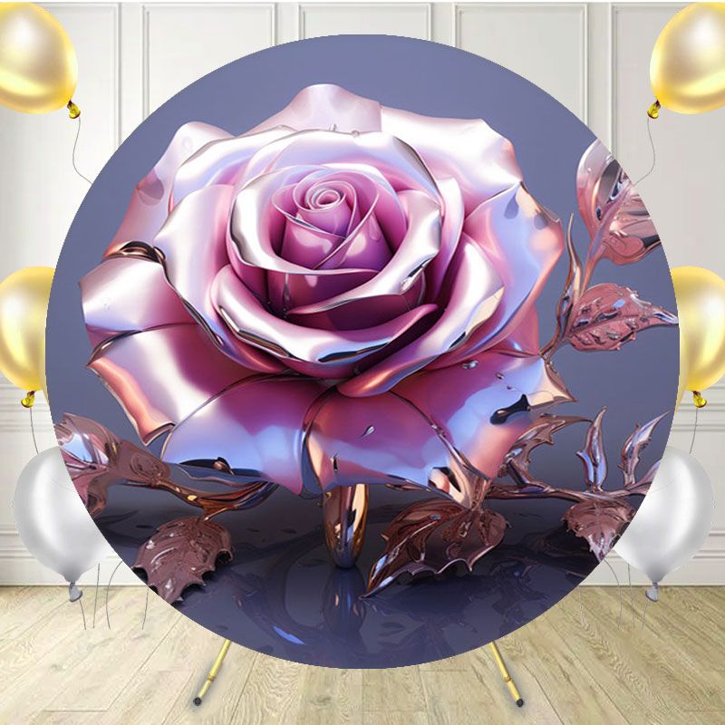 Metallic Rose Fine Art Circle Backdrop - Layoris