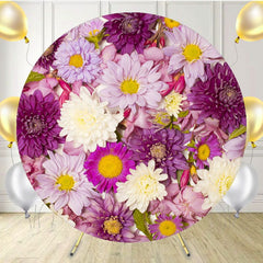 Purple Style Floral Ladies Circle Backdrop - Layoris