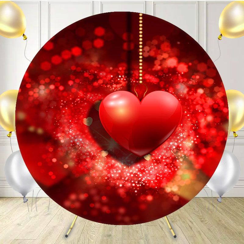 Love Pendant Valentines Day Round Backdrop - Layoris