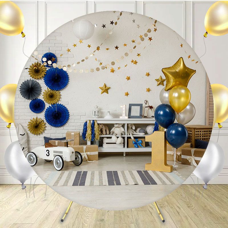 Charming First Birthday Round Backdrop - Layoris