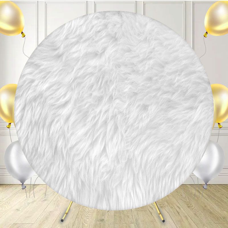 White Blanket Fabric Circle Backdrop - Layoris