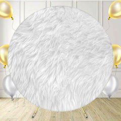 White Blanket Fabric Circle Backdrop - Layoris