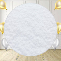 White Snow Fabric Circle Backdrop - Layoris