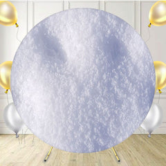 Winter Tranquil Snow Fabric Circle Backdrop - Layoris