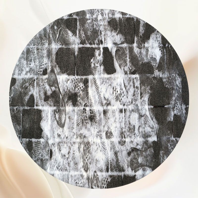Brick Road Footprints In The Snow Circle Backdrop - Layoris