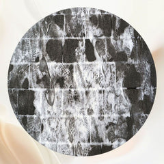 Brick Road Footprints In The Snow Circle Backdrop - Layoris