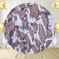 Stone Road Snow Fabric Circle Backdrop - Layoris