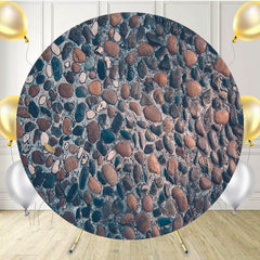 Warm River Stones Fabric Circle Backdrop - Layoris