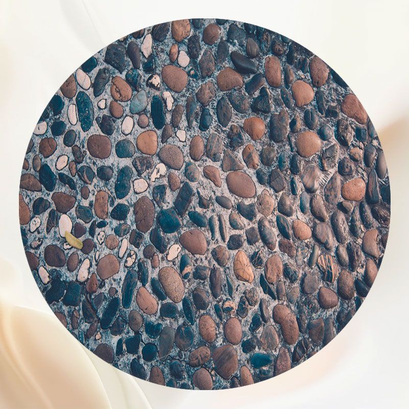 Warm River Stones Fabric Circle Backdrop - Layoris
