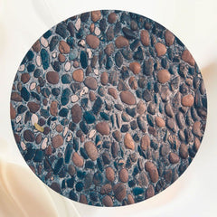 Warm River Stones Fabric Circle Backdrop - Layoris