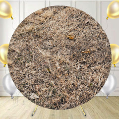 Autumn Dry Grass Fabric Circle Backdrop - Layoris