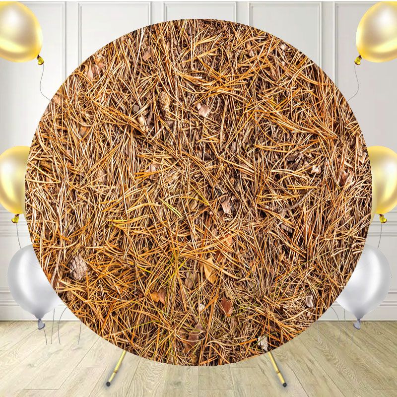 Yellow Pine Needle Circle Fabric Backdrop - Layoris