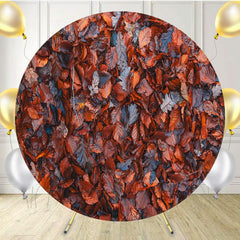 Withered Red Leaves Fabric Circle Backdrop - Layoris