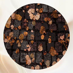 Stone Paving Fallen Leaves Fabric Circle Backdrop - Layoris