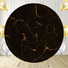 Gold Edge Black Marble Fabric Circle Backdrop - Layoris