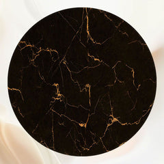 Gold Edge Black Marble Fabric Circle Backdrop - Layoris