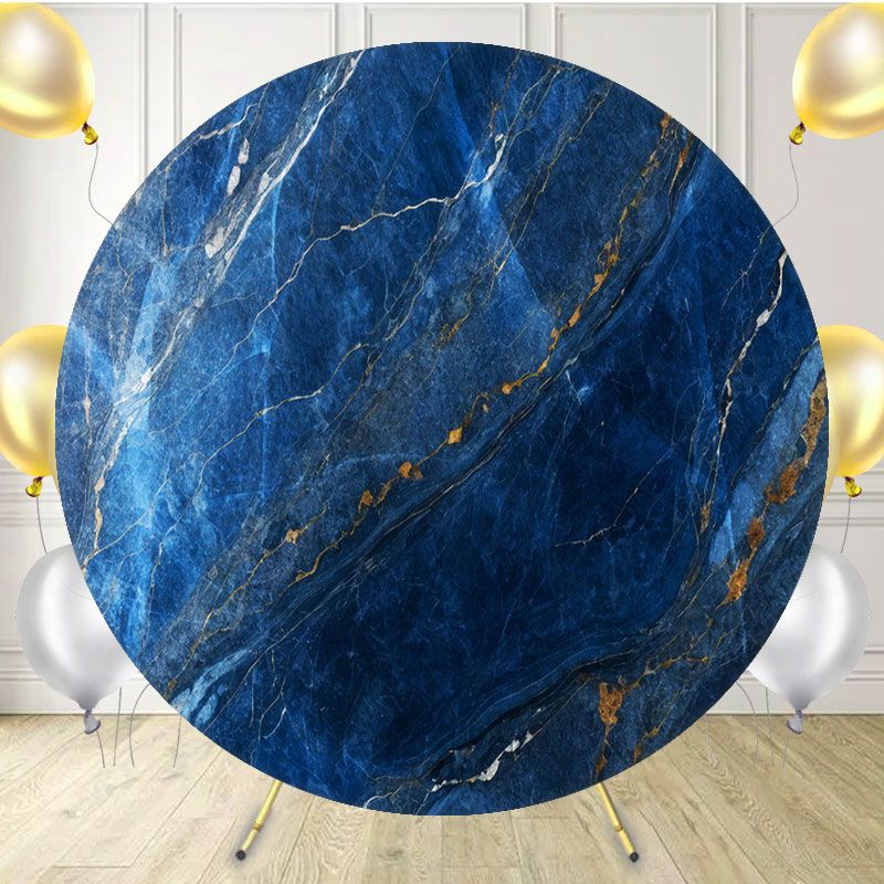 Blue Marble Fabric Circle Backdrop - Layoris