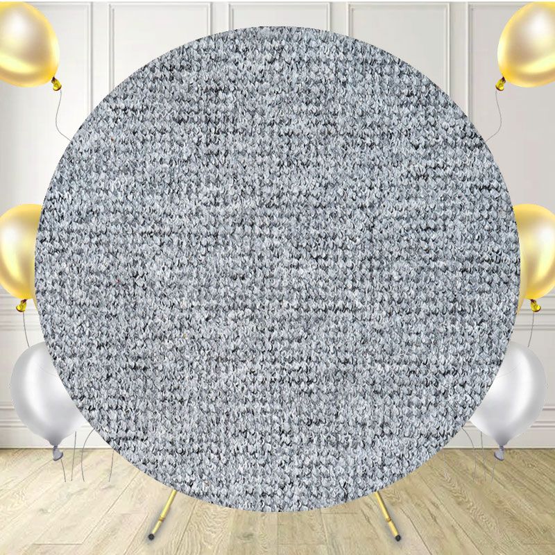 Classic Grey Carpet Fabric Circle Backdrop - Layoris