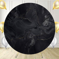 Black Marble Texture Fabric Circle Backdrop - Layoris
