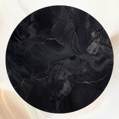 Black Marble Texture Fabric Circle Backdrop - Layoris