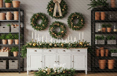 Locker Plant Display Christmas Backdrop - Layoris