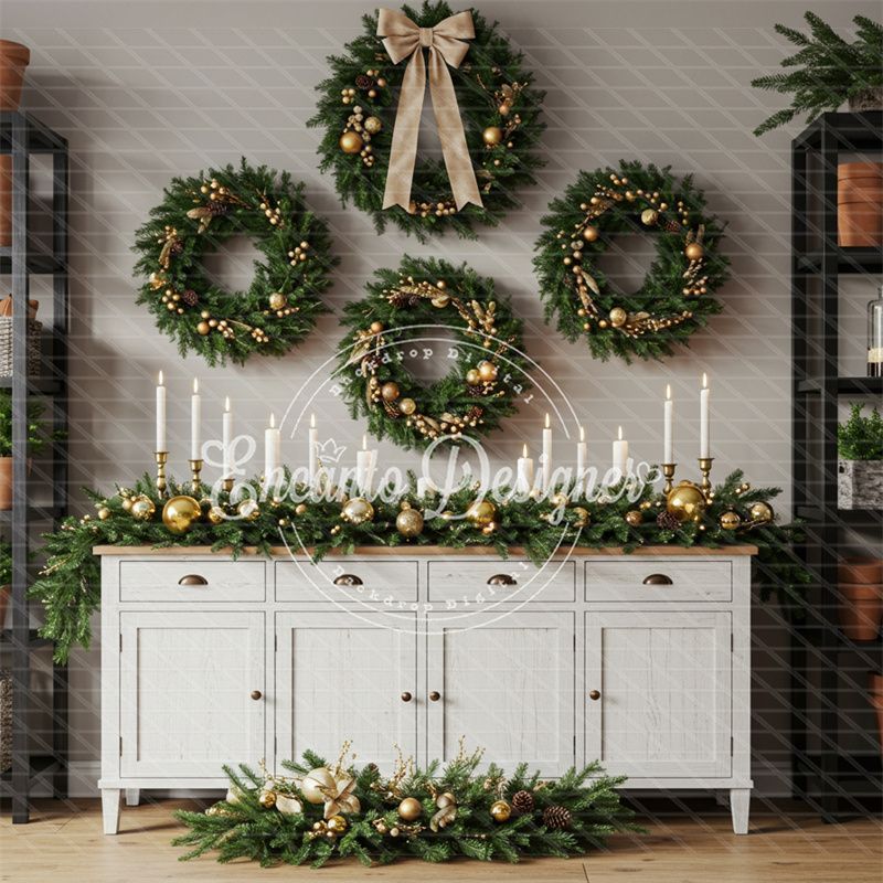Locker Plant Display Christmas Backdrop - Layoris