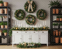 Locker Plant Display Christmas Backdrop - Layoris