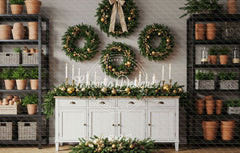 Locker Plant Display Christmas Backdrop - Layoris
