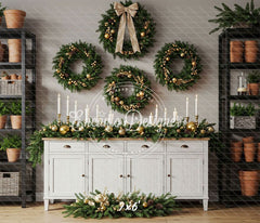 Locker Plant Display Christmas Backdrop - Layoris