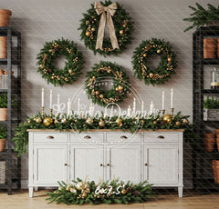 Locker Plant Display Christmas Backdrop - Layoris