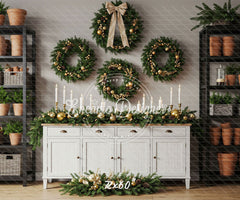 Locker Plant Display Christmas Backdrop - Layoris