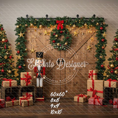 Nutcracker Barn Door Christmas Backdrop - Layoris