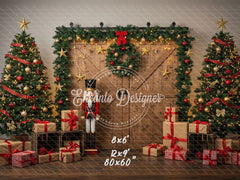 Nutcracker Barn Door Christmas Backdrop - Layoris