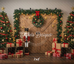 Nutcracker Barn Door Christmas Backdrop - Layoris