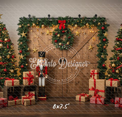 Nutcracker Barn Door Christmas Backdrop - Layoris