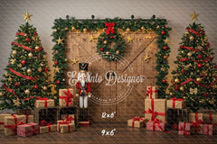Nutcracker Barn Door Christmas Backdrop - Layoris