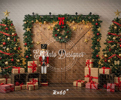 Nutcracker Barn Door Christmas Backdrop - Layoris