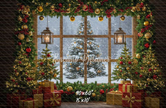Christmas Tree Window Holiday Backdrop - Layoris