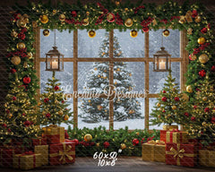 Christmas Tree Window Holiday Backdrop - Layoris