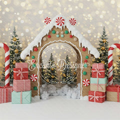 Gingerbread House Arch Christmas Backdrop - Layoris