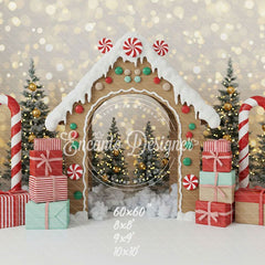 Gingerbread House Arch Christmas Backdrop - Layoris