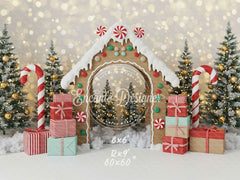 Gingerbread House Arch Christmas Backdrop - Layoris