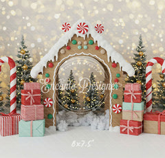 Gingerbread House Arch Christmas Backdrop - Layoris